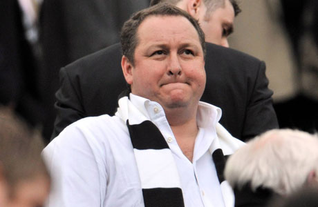 Newcastle United owner Mike Ashley looks on from the stands