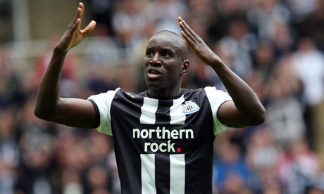 Demba Ba after completing his hattrick against Blackburn Rovers