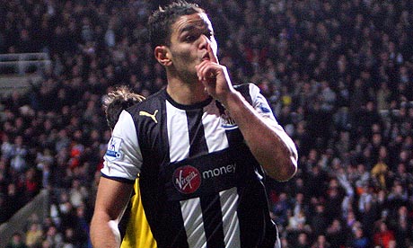 Hatem Ben Arfa celebrates scoring a wonder-goal against Blackburn