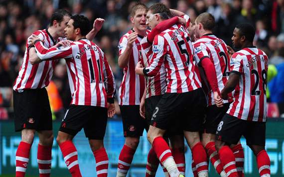 Sunderland players celebrates opener at St.James' Park