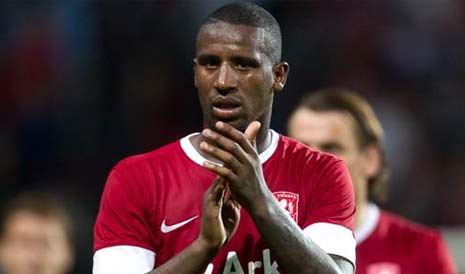 Douglas applauds the FC Twente crowd after their league match