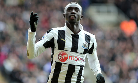 Papiss Cissé celebrates after scoring the winner against Stoke City