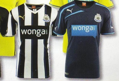 Newcastle United's Home Jersey and Away strip