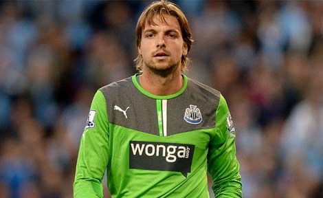 Tim Krul in action for Newcastle United