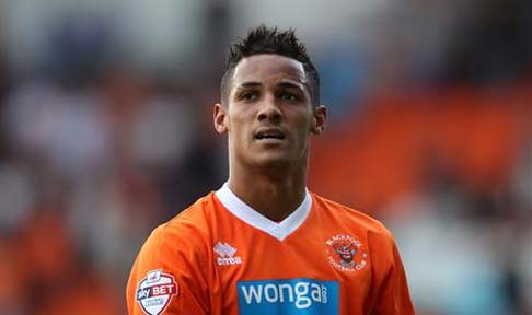 Tom Ince in action for Blackpool