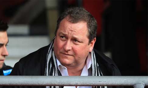 Mike Ashley watches from the stands as Newcastle take on Southampton