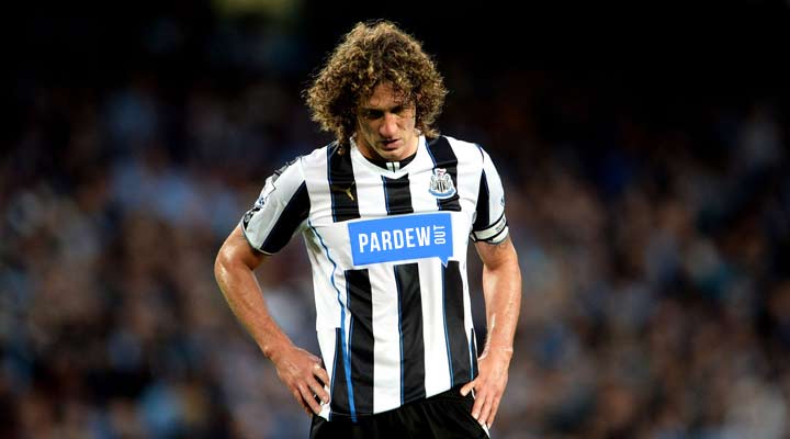 Fabricio Coloccini looks dejected as Newcastle crumble against Manchester City